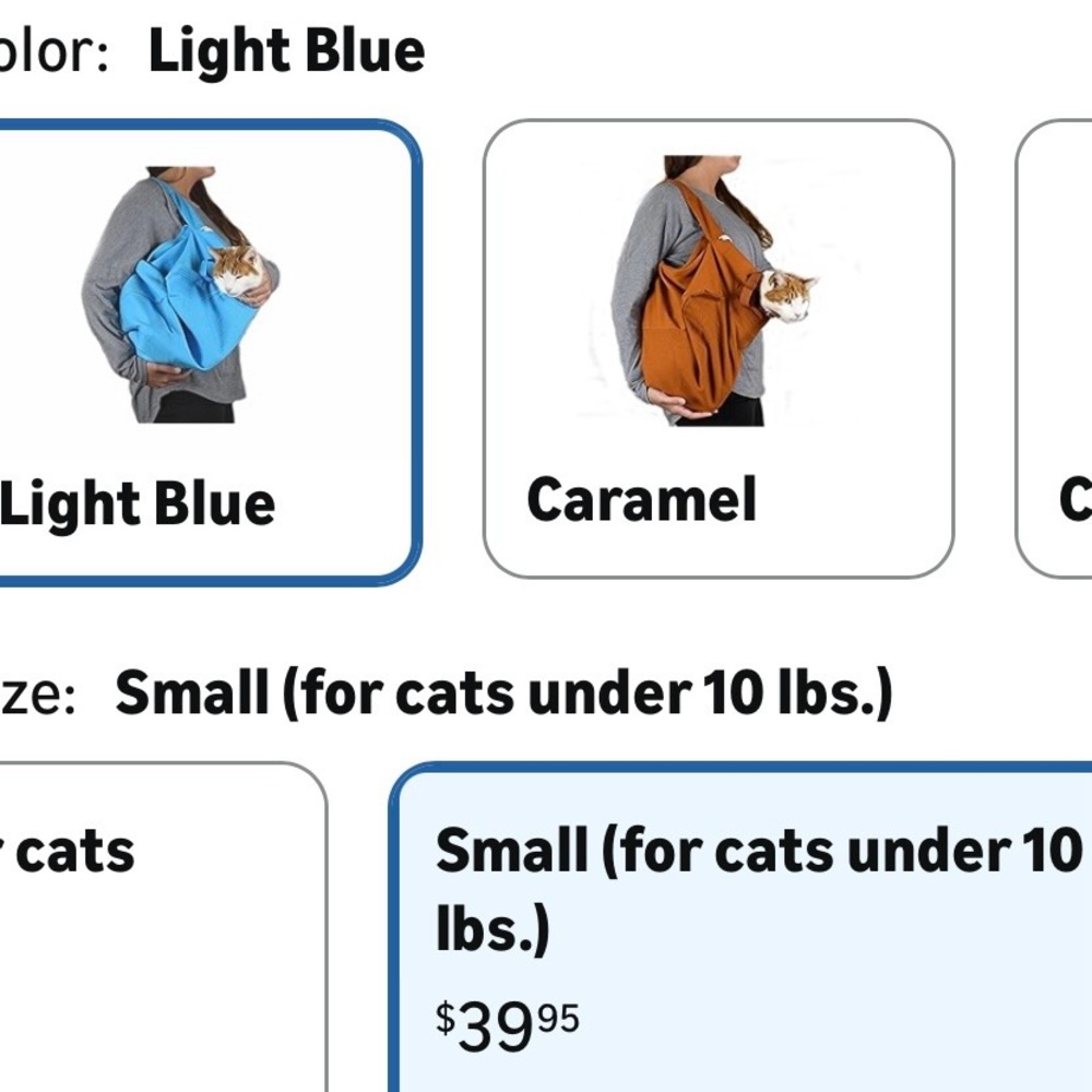 Cat-In-The-Bag grooming pouch, blue, small (for cats under 10 lbs) - Picture 5 of 11